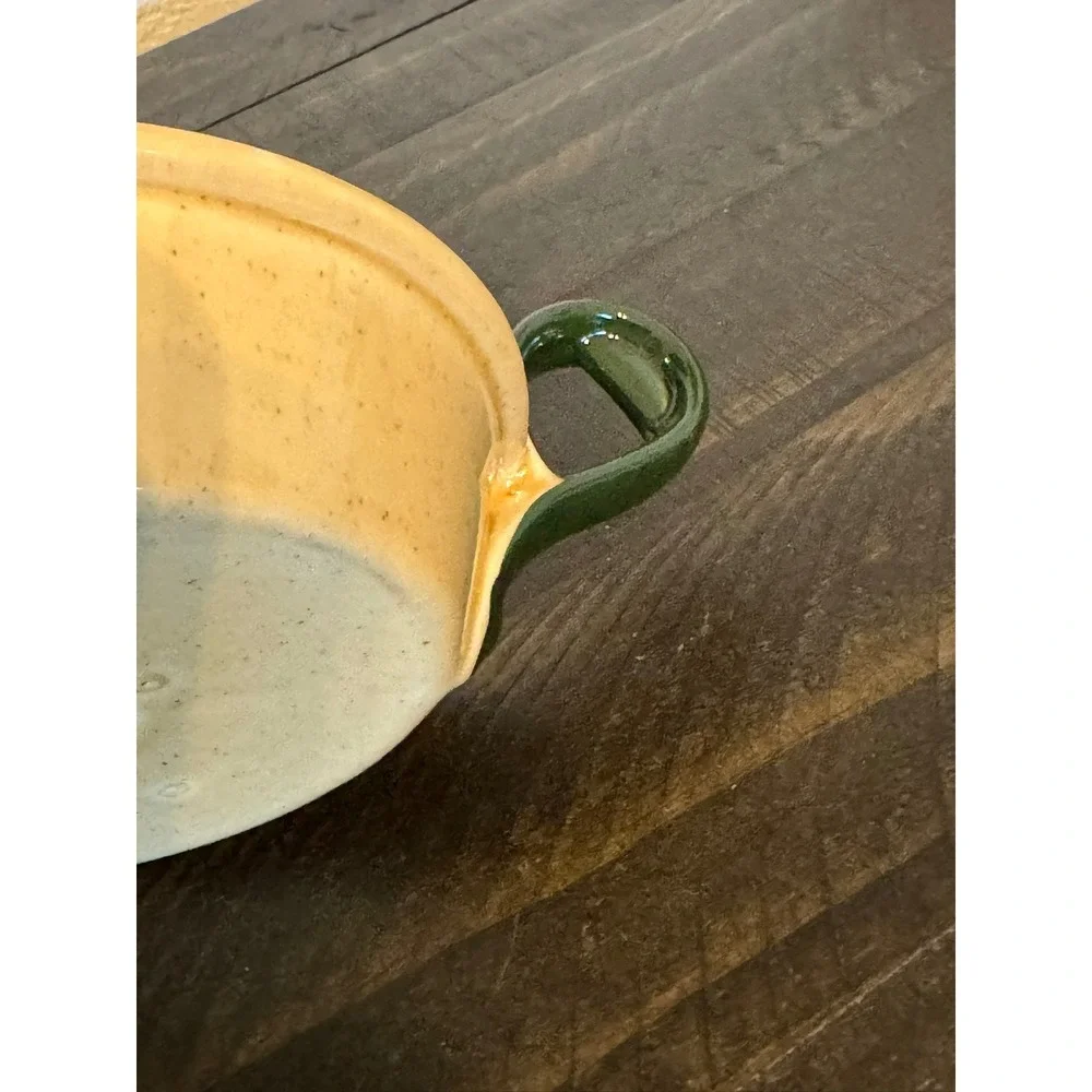 Metlox Poppytrail Ceramic Chamberstick Candle Holder Vintage Cream Green Vine